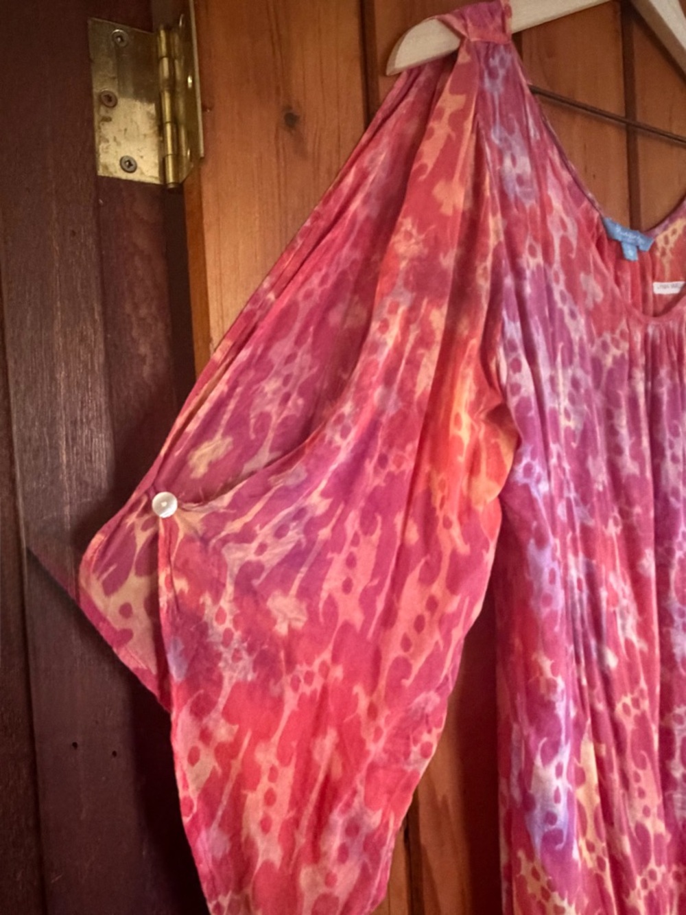 Blue Ginger Flowy Pink-Red Printed Boho Dress size large